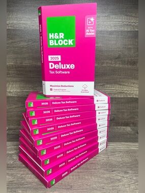 H&R Block Tax Software Deluxe 2025 PC/Mac NO STATE - Key Card Inside NEW Lot 10